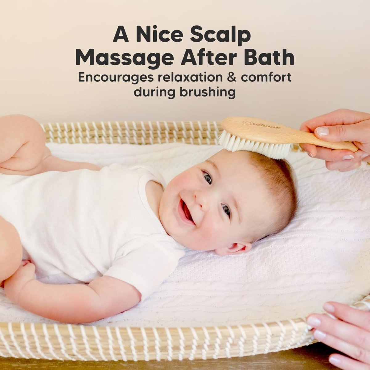 Wooden Baby Hair Brush - Cradle Cap Baby Brush with Soft Goat Bristles, Perfect Gentle Scalp Grooming Product for Girls, Boys, Newborn Comb, Infant Hair Care Kit, Bath Essentials (Walnut, Oval) - LittleTreasures