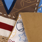 Wowelife Sports Crib Bedding Set, 3 Piece Baby Boy Crib Comforter Set, Baseball Basketball Soccer Nursery Crib Bed Set with Quilted Comforter, Crib Fitted Sheet and Bed Skirt, Brown - LittleTreasures