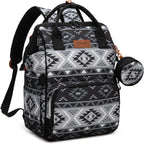 Wrangler Aztec Backpack Organized Daypack Travel Baby Bag with Stroller Strap and Side Bottle Pockets - LittleTreasures