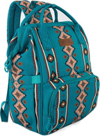 Wrangler Aztec Backpack Organized Daypack Travel Baby Bag with Stroller Strap and Side Bottle Pockets - LittleTreasures