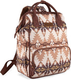 Wrangler Aztec Backpack Organized Daypack Travel Baby Bag with Stroller Strap and Side Bottle Pockets - LittleTreasures