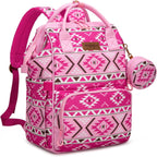 Wrangler Aztec Backpack Organized Daypack Travel Baby Bag with Stroller Strap and Side Bottle Pockets - LittleTreasures