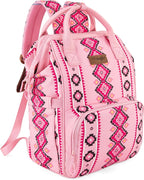Wrangler Aztec Backpack Organized Daypack Travel Baby Bag with Stroller Strap and Side Bottle Pockets - LittleTreasures