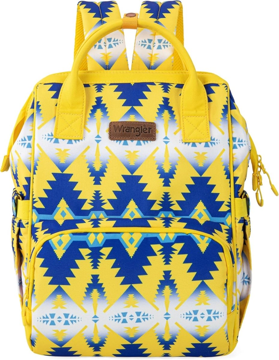 Wrangler Southwest Pattern Diaper Backpack Baby Bag Casual Daypack Travel Backpack Western Multi - Function Bags - LittleTreasures