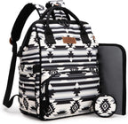 Wrangler Southwest Pattern Diaper Backpack Baby Bag Casual Daypack Travel Backpack Western Multi - Function Bags - LittleTreasures