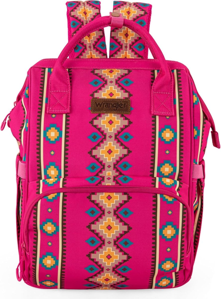 Wrangler Southwest Pattern Diaper Backpack Baby Bag Casual Daypack Travel Backpack Western Multi - Function Bags - LittleTreasures