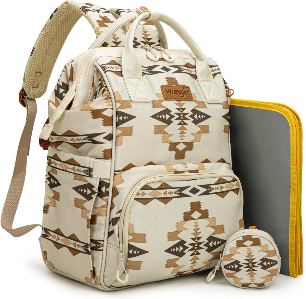 Wrangler Southwest Pattern Diaper Backpack Baby Bag Casual Daypack Travel Backpack Western Multi - Function Bags - LittleTreasures