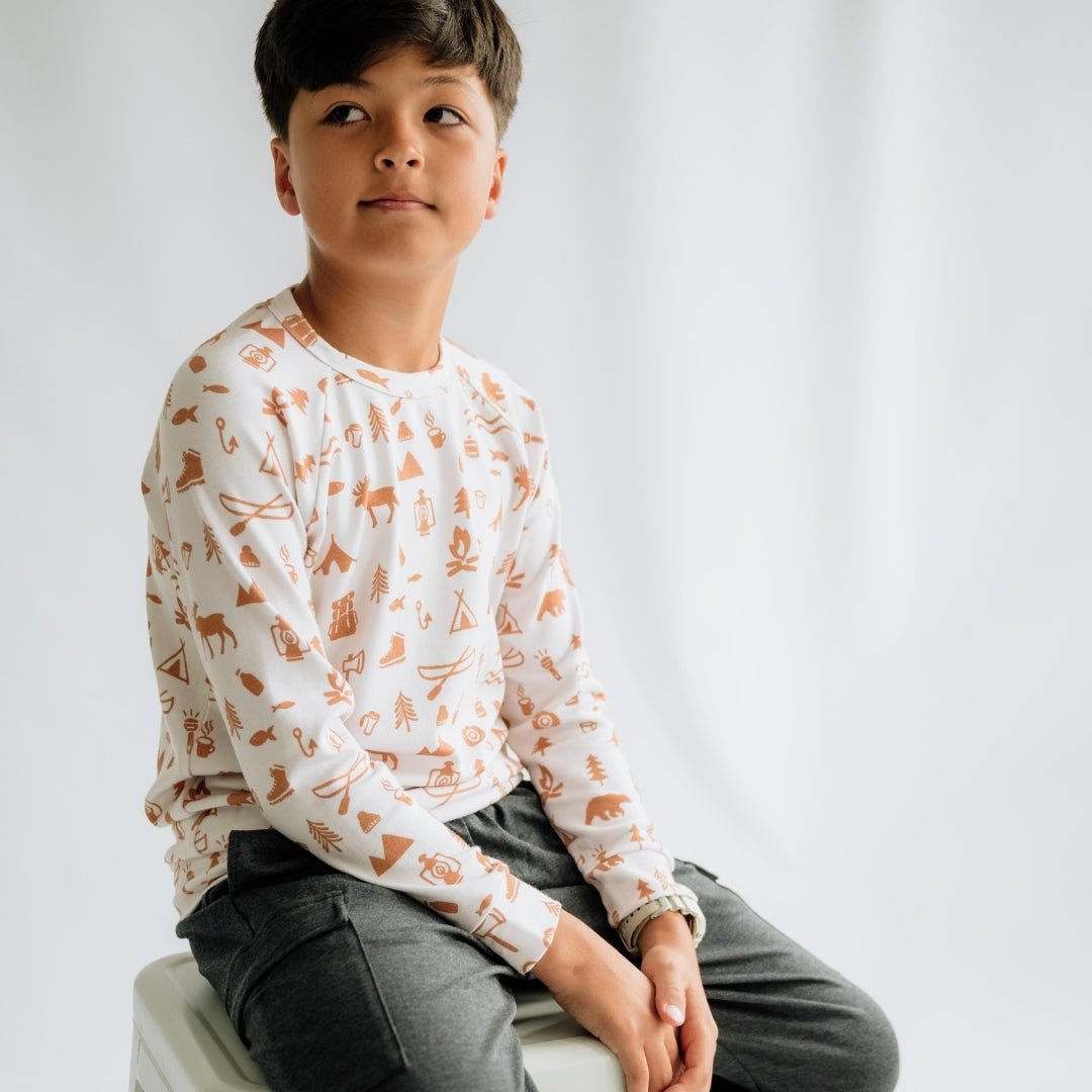 Youth Bamboo Raglan Pullover | Prints — Last Call - LittleTreasures